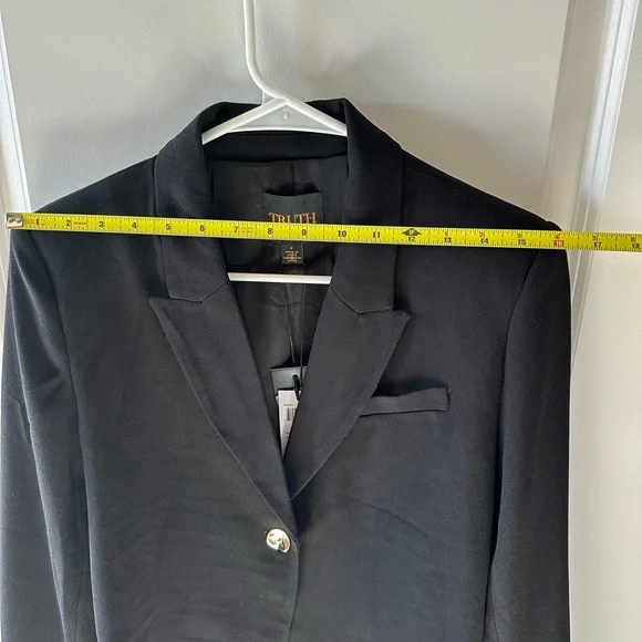 Truth by Republic Black Cropped Blazer with Gold Button - NWT but Minor Flaw - Picture 11 of 13